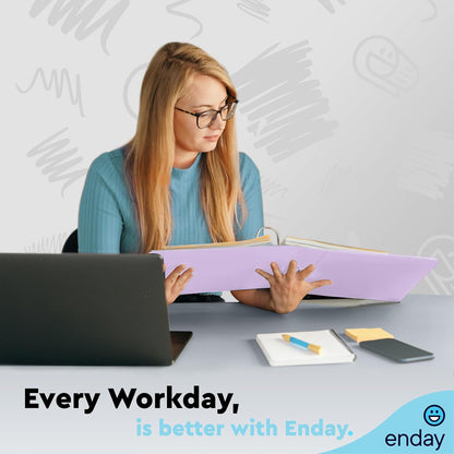 Enday 1.5 Inch Binder, Green - 1.5 Inch 3 Ring Binder, Round Ring Pastel with Clear View Cover for Letter Size 8.5 x 11'' Paper & 2 Inside Pockets, Ideal for School Supplies, Office, and Home