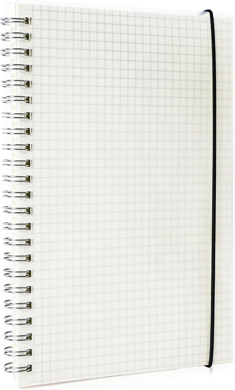 Smilo 3 Pack Spiral Notebook,A5 Graph Paper Notebook,5.7" x 8.3",80 Sheets (160 Pages),100 GSM Thick Paper,Transparent Hardcover,Journals for School,Office, Writing,Math,Engineering,Note Taking