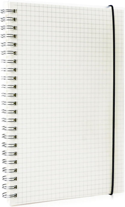 Smilo 3 Pack Spiral Notebook,A5 Graph Paper Notebook,5.7" x 8.3",80 Sheets (160 Pages),100 GSM Thick Paper,Transparent Hardcover,Journals for School,Office, Writing,Math,Engineering,Note Taking