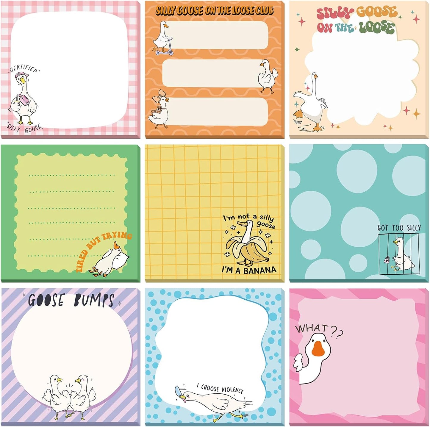 9 Pads Wildflower Sticky Notes 3x3 Inch Cute Self Stick Notepads Notes Adhesive Memo Pad Office Decor Gifts for Students School Teacher Meeting Office Supplies