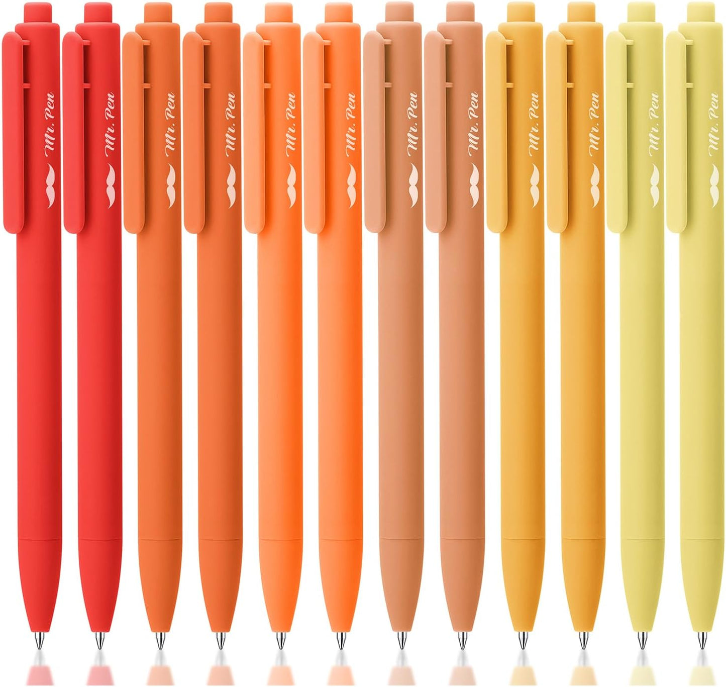 Mr. Pen- Retractable Gel Pens, 12 Pack, Colorful Ink, Fine Point 0.7mm, Fast Dry, Smooth Writing, Cute Pens for Drawing, Writing Planner and School Supplies