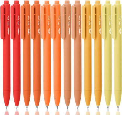 Mr. Pen- Retractable Gel Pens, 12 Pack, Colorful Ink, Fine Point 0.7mm, Fast Dry, Smooth Writing, Cute Pens for Drawing, Writing Planner and School Supplies