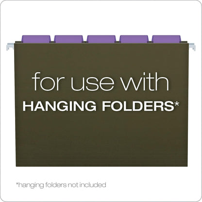 Pendaflex Hanging Folder Tabs, 2", Clear Yellow, 25 Tabs and Inserts per Pack (42 YEL)
