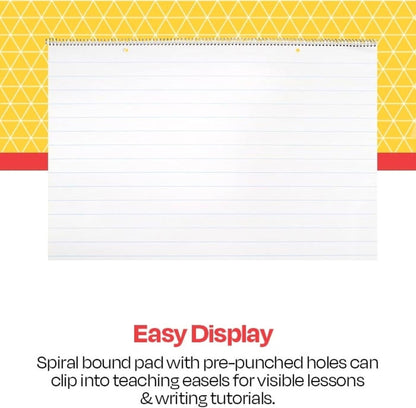 School Smart Chart Tablet, 24 x 16 Inches, 1 Inch Rule, 25 Sheets