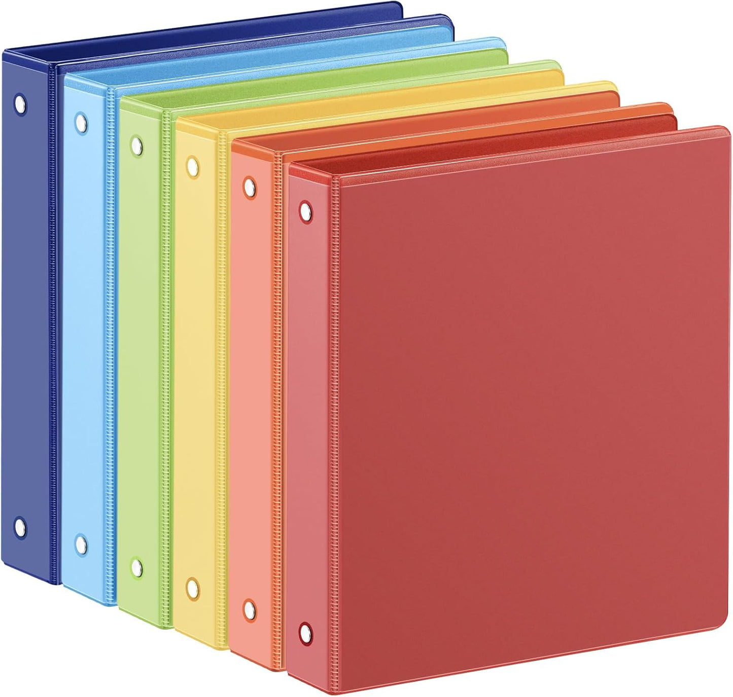 SUIN 1-inch 3 Ring Binder with 2 Interior Pockets, 1''Durable Binders Holds US Letter Size 8.5'' x 11'' Paper - Versatile Binders for Office, Home, and School Use, 6 Pack Black