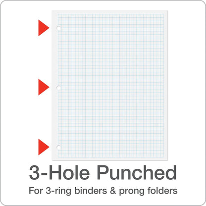 Oxford Loose Leaf Paper, Filler Paper Notebook Paper, 8-1/2" x 11", Graph Rule (4x4), 3-Hole Punched, 800 Sheets for 3 Ring Binders, 2 Packs of 400, White (62333)