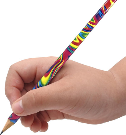 Scribble Stuff Fashion Pencil Pack, Rainbow Swirl Edition, Unsharpened, Back To School Pencils, 12 Count