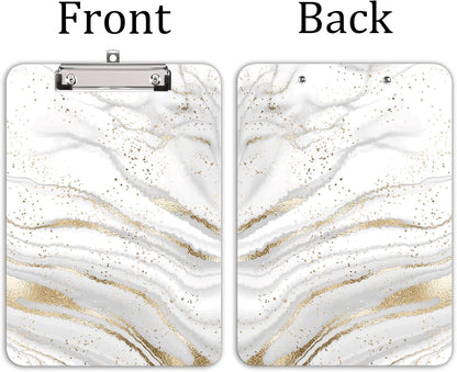 Hongri Plastic Cute Clipboard, Letter Size for Students, Teacher, Woman and Kids, Low Profile Clip, Decorative Pattern, Size 9 x 12.5 in, Dream Marble
