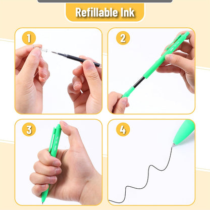 Mr. Pen- Retractable Gel Pens, 12 Pack, Colorful Ink, Fine Point 0.7mm, Fast Dry, Smooth Writing, Cute Pens for Drawing, Writing Planner and School Supplies