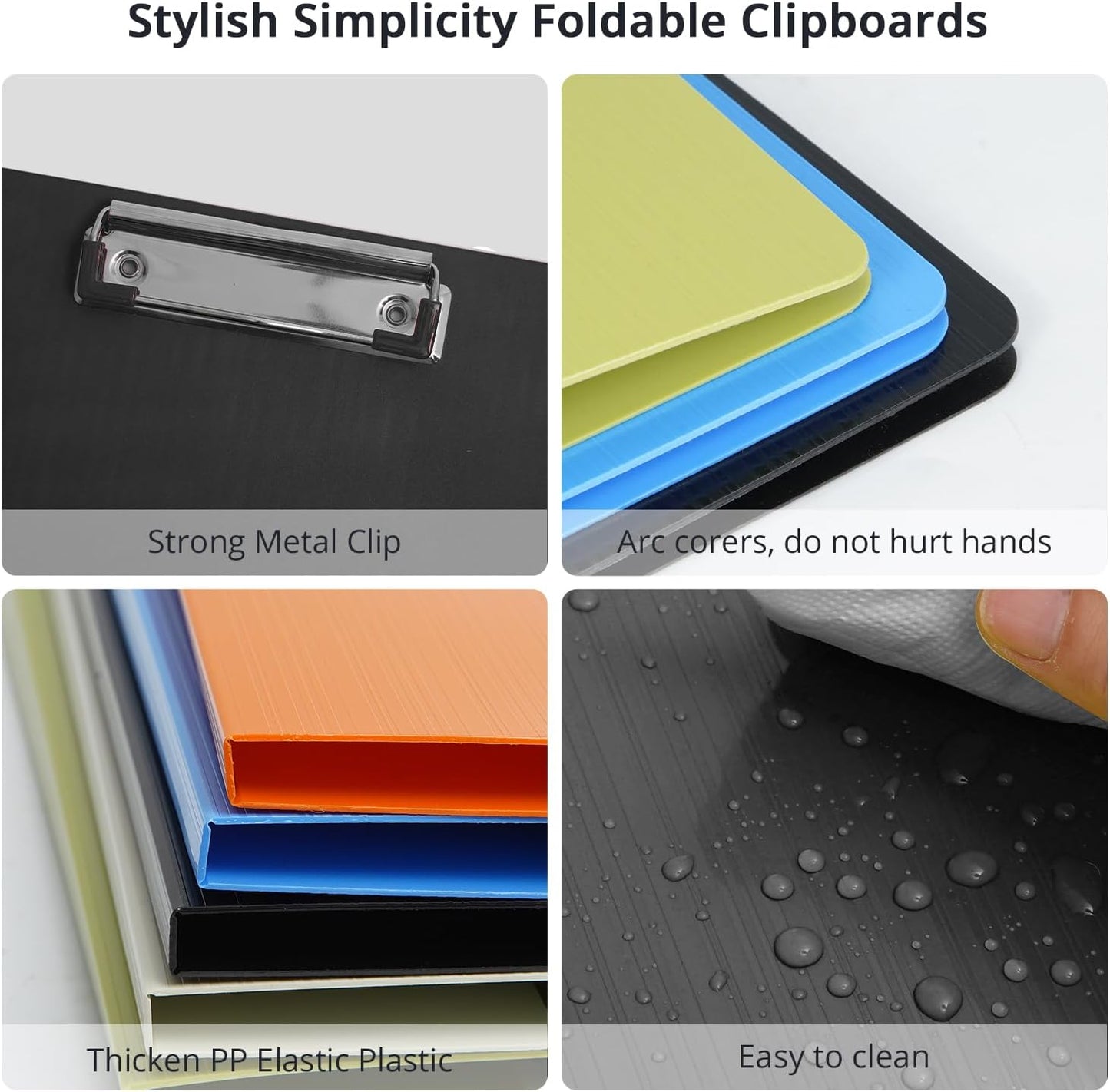 Clipboard Folder, A4 Foldable Clipboards with Pocket, File Cover Office Folder Clipboard, 360 Degree Foldable Storage Clipboards for Office, School or Medical Field, Blue
