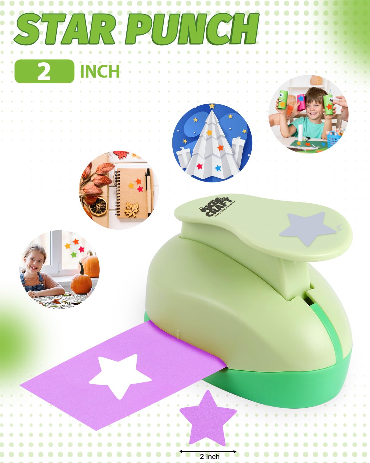 UCEC 2 Inch Circle Punch, Paper Punch, 2 Inch Hole Punch, Circle Hole Punch Cutters for Paper Crafts DIY Handmade Crafting Scrapbook Tools Cards Arts Fun Projects