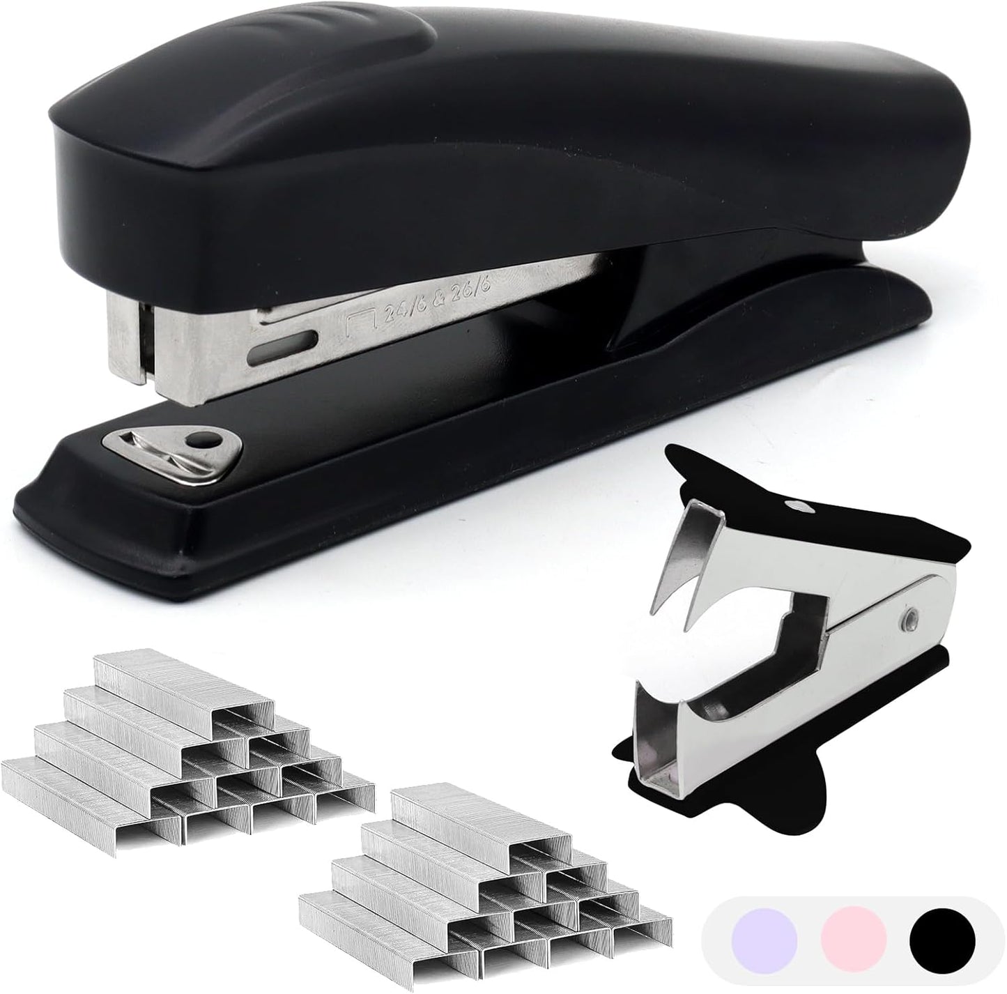 Pink Office Stapler, 25 Sheet Capacity with 2000 Staples and Staple Remover, Desktop Stapler,Pink Office Supplies for Students and Office Clerks