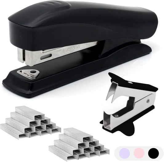 Pink Office Stapler, 25 Sheet Capacity with 2000 Staples and Staple Remover, Desktop Stapler,Pink Office Supplies for Students and Office Clerks