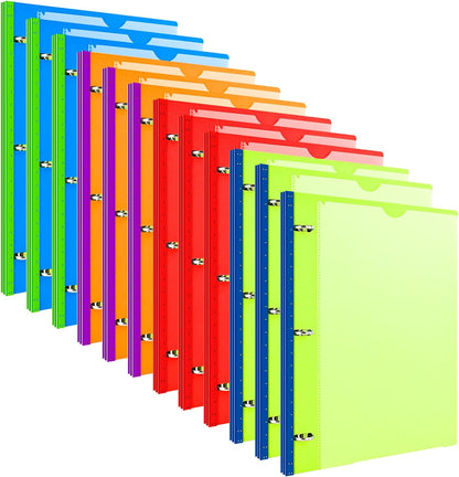 INFUN Telescoping 3 Ring Binder - 4PCS, Portable Plastic 3 Ring Binder with Telescoping Spine, Binders with Foldable Front Cover Holds 8.5"x11" Paper for School, Office, Homes