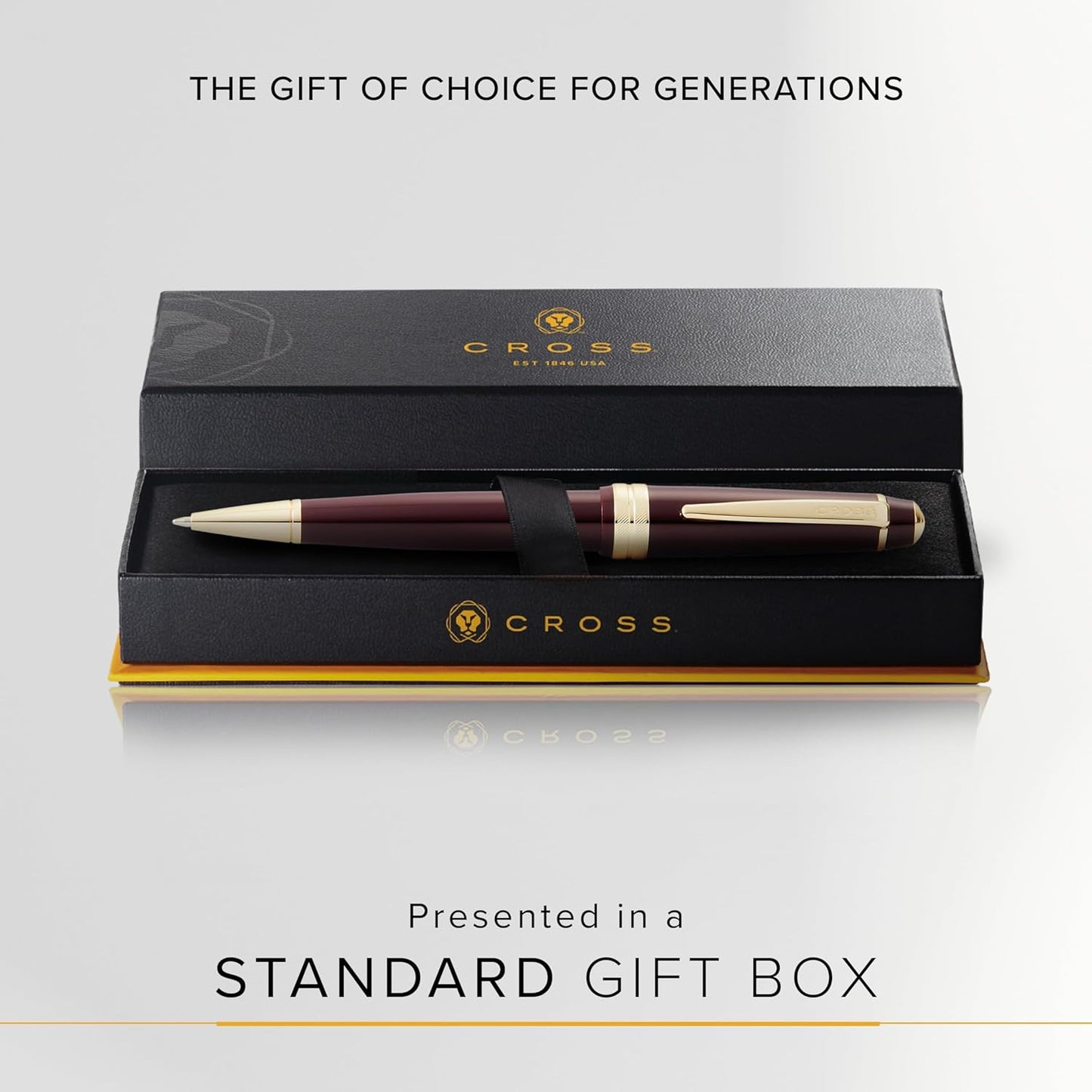 Cross Bailey Light Refillable Ballpoint Pen Presented in a Everyday Gift Box - Medium Point, Black Ink, Polished Green