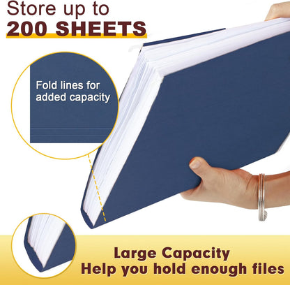 HERKKA Hanging File Folders, 60 Pack Reinforced Letter Size Hanging Folders, Designed for Bulky Files, Filing Cabinet, 1/5-Cut Adjustable Tabs (Black)