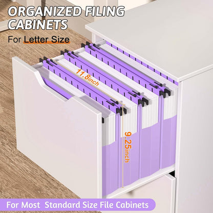 Plastic Extra Capacity Hanging File Folder Letter Size,12 Pack Reinforced Expandable Hanging Folders,Heavy Duty 2 Inch Expansion,Adjustable Tabs,Hanging Organizer Designed for Bulky Files(Gray)