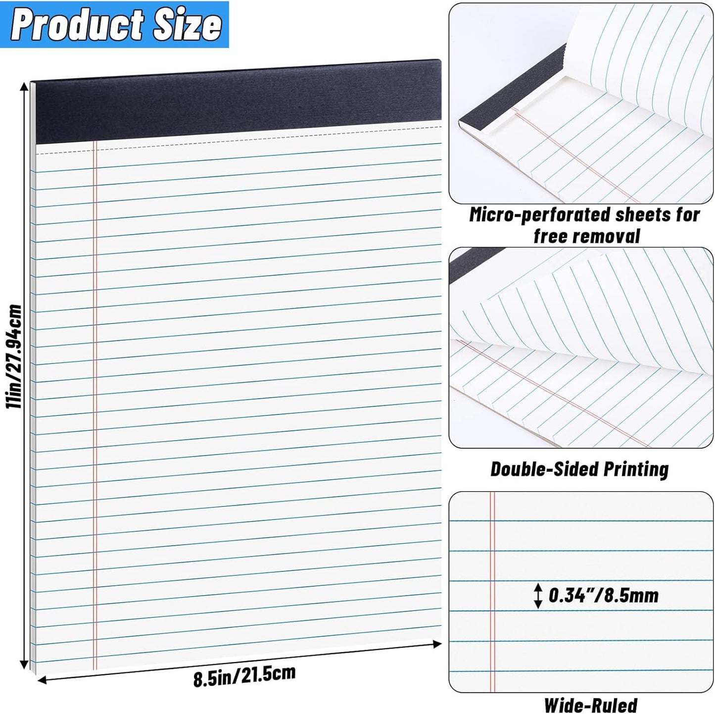 Note Pads 4x6, 36 Pack Small NotePads, Server Pads, Scratch Pads 4x6, Memo Pads White Paper, 50 Sheets per Blank Note Pads 4 x 6, Mini Writing Pads Pocket Notepads for Office School Home Supplies