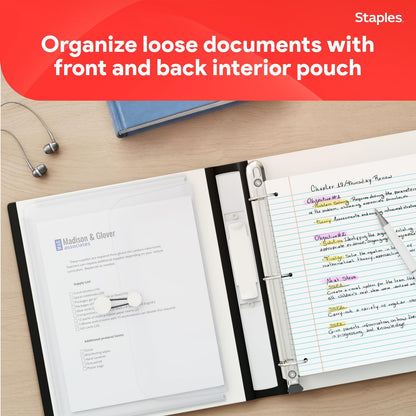 Staples Better Binder 2-Inch D-Ring View Binder, Reinforced Spine, Holds Up to 540 Sheets, Teal, for Office & School