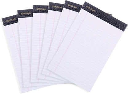 Mintra Office Colorful Legal Pads - Includes 2 Blue, 2 Pink, and, 2 Green Writing Pads, Micro Perforated Lined Sheets, Ideal for Professional & Personal Use, 5"x8" Narrow Ruled, 6 pack Basic Pastel