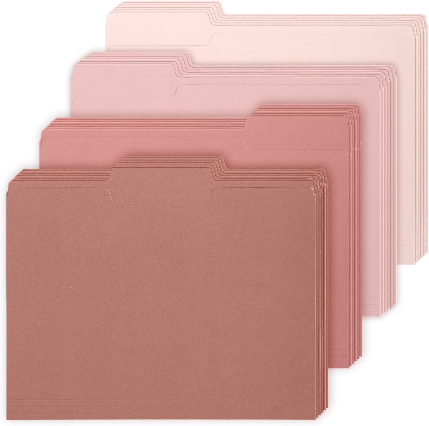 Whaline 24 Pack Dusty Blue File Folders Letter Size Gradient Blue File Pockets with 1/3 Cut Tab 8.9 x 11.6 Inch 4 Colors Documents Folders for Home Office Classroom Supplies