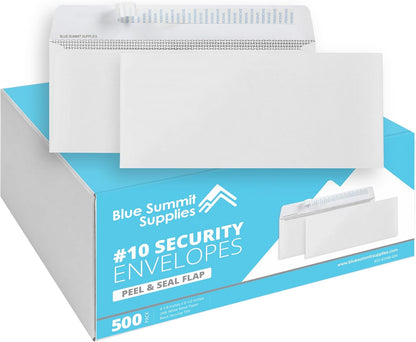 500#10 Windowless Security Envelopes Self Seal, Peel and Seal, Security Tinted, Printer Friendly Design for Business, Dimensions - 4-1/8 Inch x 9 ½ Inch - Envelopes Letter Size for Mailing