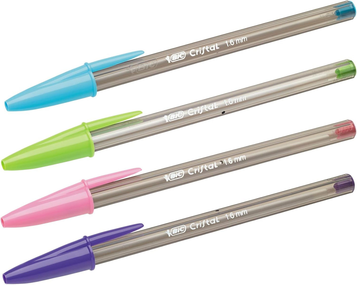 BIC Cristal Fun, Ballpoint Pens, Smudge-Proof Writing Pens and Wide Point (1.6 mm), Ideal for School, Purple Ink, Pack of 20