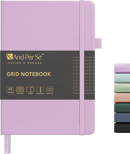 &And Per Se Lined Journal Notebook, 160 Pages, A5 5.7 x 8 inches College Ruled Thick Paper Notebook Journals for Writing, Hardcover Notebooks for Women Men Office School (1 Pack, Green) - Colors A