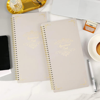 Appointment Book - Undated Salon Appointment Book, Daily & Hourly Schedule Book with 200 Pages, 6 AM - 9 PM, 15 Minute Intervals Day Planner, 6" x 11.5", 3 Column, Twin-Wire Binding, Hardcover