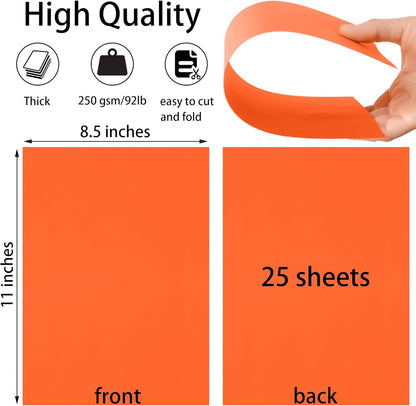 25 Sheets Black Cardstock Paper 8.5'' x 11'', 250gsm/92lb Thick Paper for Scrapbook, Invitations, Printing and DIY Cards
