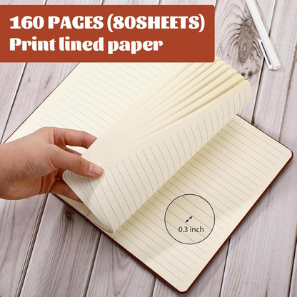 Honoson 20 Pack Lined Journal Notebooks A5 Hardcover Executive Notebook 5.5" x 8.3" PU Leather Wide Ruled Journals Bulk with Elastic Band for Home Business Office School Supplies(Black)