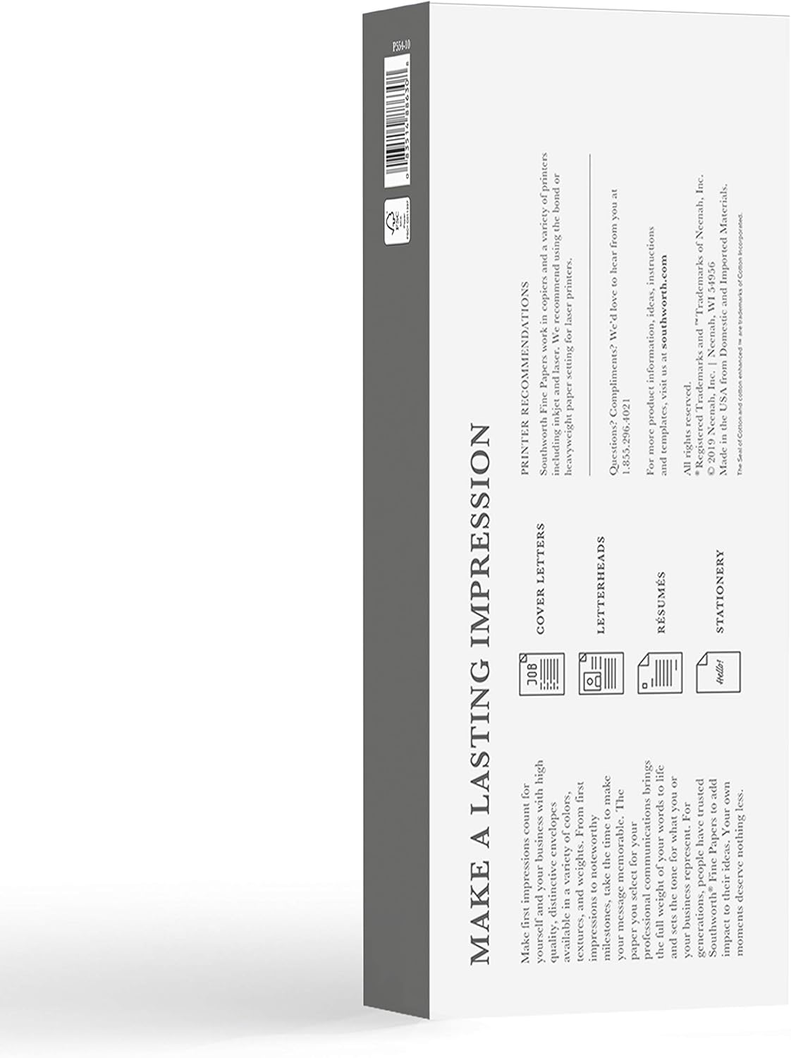 Southworth 25% Cotton #10 Envelopes, 4.125" x 9.5", 24 lb/90 GSM, Linen Finish, White, 50 Count - Packaging May Vary (P554-10)
