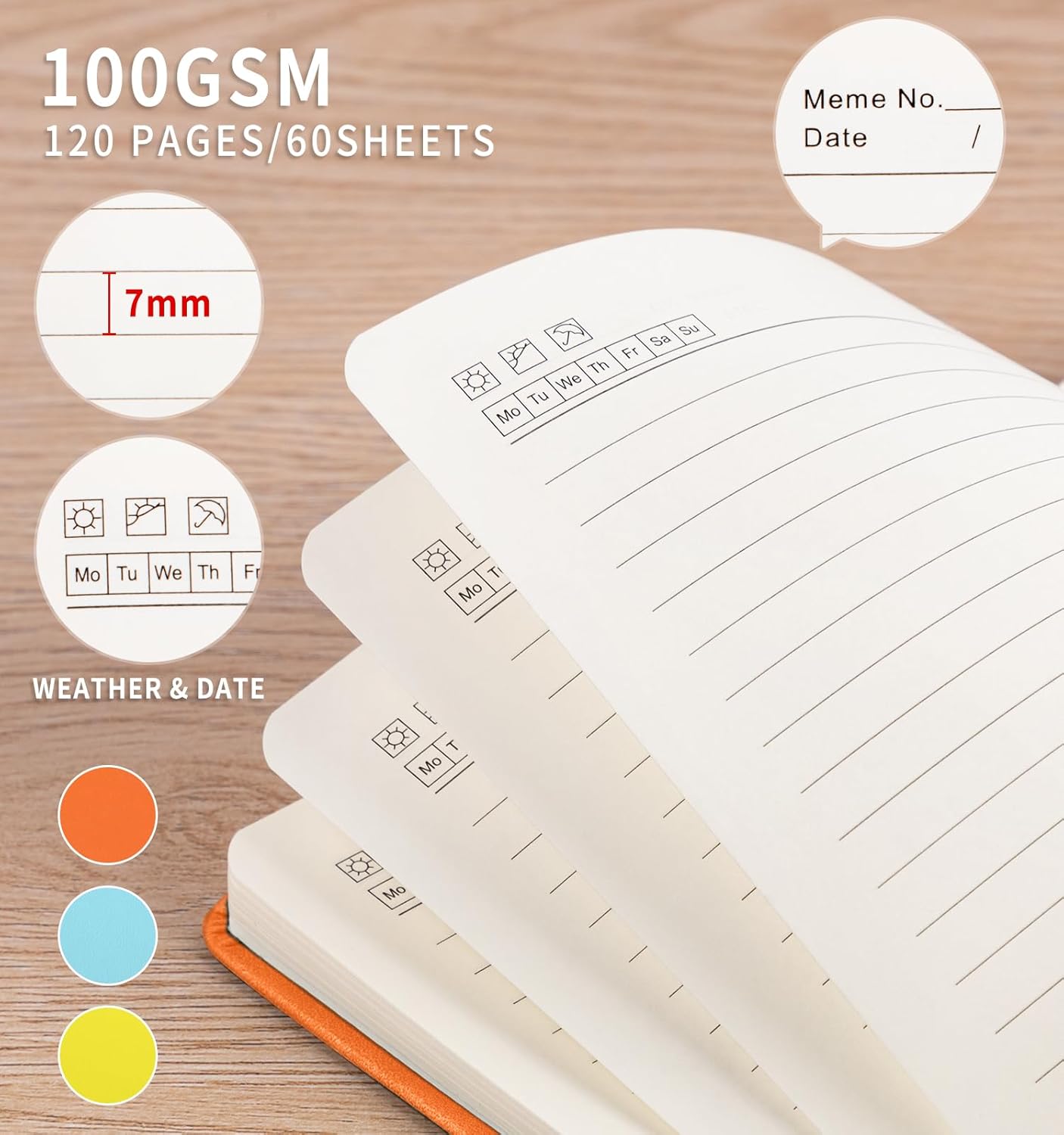 3 Pack Pocket Journaling Notebooks, A6 Small Notebook For Note Taking Journaling Notebooks Journals For Writing Mini Note Pads With Pen Holder 120 Pages 100 GSM Thick Paper(Nude, Brown, Forest Green)