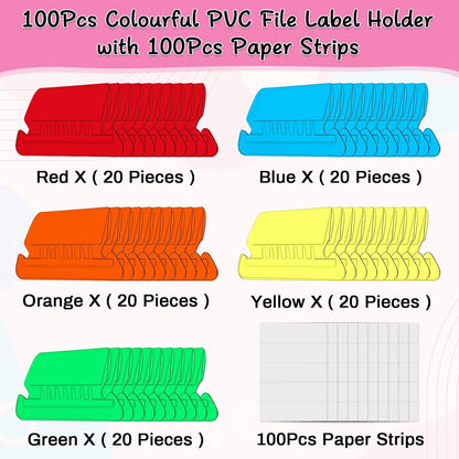 File Folder Tabs, Selizo 100 Sets Hanging File Folder Labels 2" Tabs and Inserts for Hanging Files