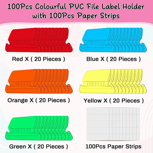 File Folder Tabs, Selizo 100 Sets Hanging File Folder Labels 2" Tabs and Inserts for Hanging Files