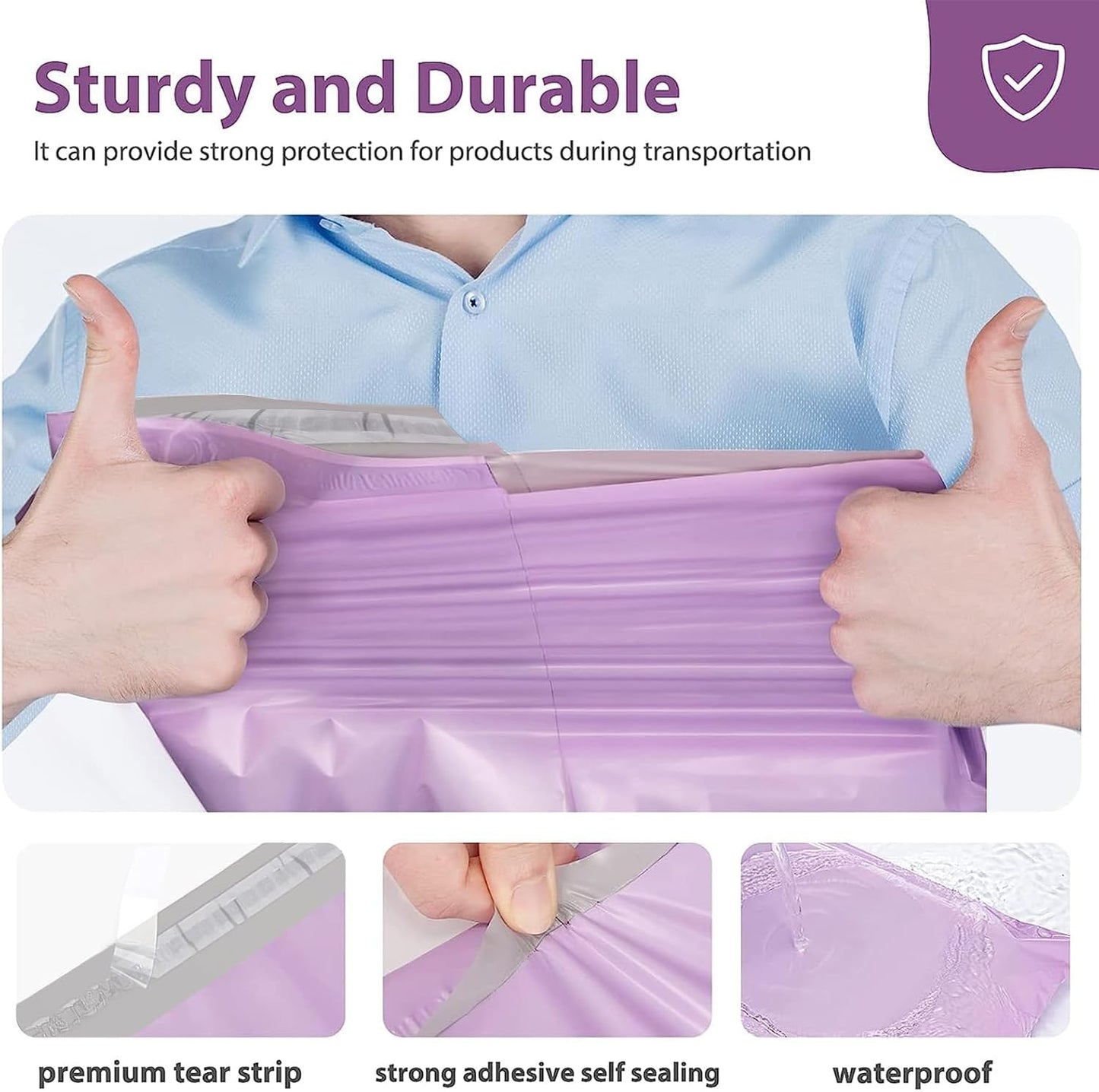 Fuxury Poly Mailers 14.5x19 Inch 50pc Shipping Bags for Small Business Mailing Envelopes for Clothing,Self Seal Shipping Envelopes Waterproof Poly bags Durable Packaging Bags Light Pink