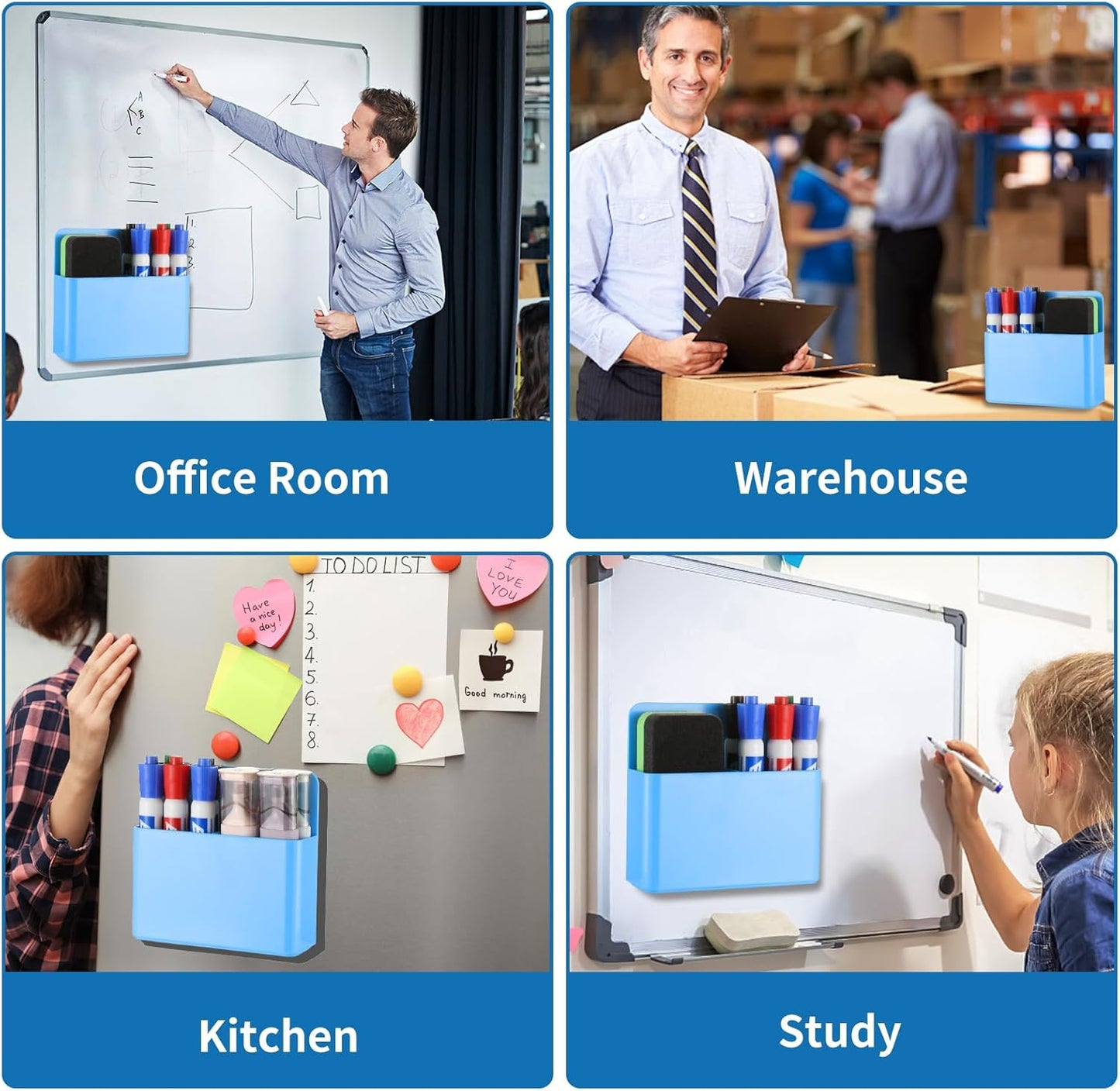 Camelmother 2Magnetic Marker Holder For Whiteboard Dry Erase Marker Holder For Office Refrigerator Fridge Classroom Must (black)