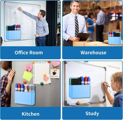 Camelmother 2Magnetic Marker Holder For Whiteboard Dry Erase Marker Holder For Office Refrigerator Fridge Classroom Must (black)