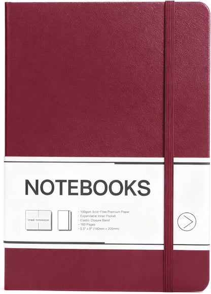 M&G Dotted Journal Notebook, 160 Pages, A5 Medium Size 5.6" x 8" for Men Women, 100GSM Thick College Ruled Paper Bullet Journal for Note Taking, Work & Office, Leather Hardcover, Green