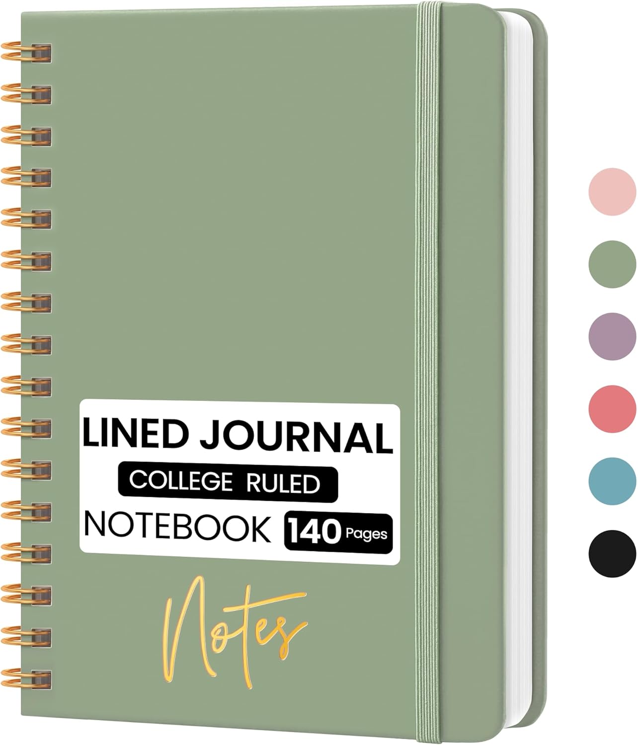 CICPAP Lined Spiral Journal Notebook, A5 College Ruled Notebook for Journaling, Note-Taking, and Daily Planning, Durable Hardcover with an Elegant Design, Purple