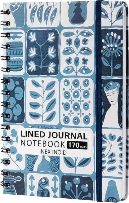 Nextnoid Lined Spiral Notebook Journal For Women & Men - A5(5.8" x 8.3") 170 Pages, Hardcover Notebooks for Work & Note Taking, College Ruled Journals for Writing - Grey