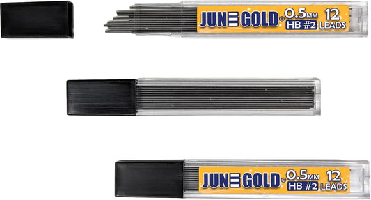 June Gold 864 Pieces, 0.9 mm HB #2 Lead Refills, 72 Dispensers, 12 Pieces Per Dispenser, Bold Thickness, Break Resistant Lead/Graphite