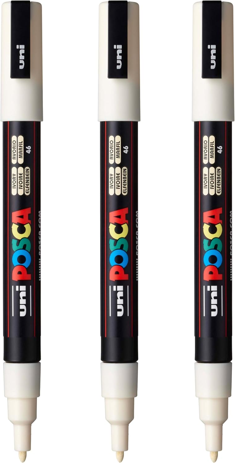 posca PC-3M Water-Based Paint Markers, Reversible Fine Tip (0.9-1.3mm), Pink, 3 Count