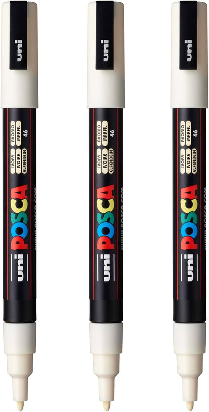 posca PC-3M Water-Based Paint Markers, Reversible Fine Tip (0.9-1.3mm), Pink, 3 Count