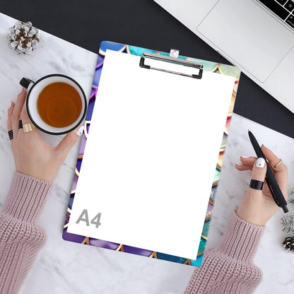 Fashion Clipboard, A4 Letter Size Wooden Decorative Clipboards for Teacher, Nurse, Doctor,Student and Kids, Cute Design for Standard Size 12.2" x 8.9" (C-Pink Purple Marble)