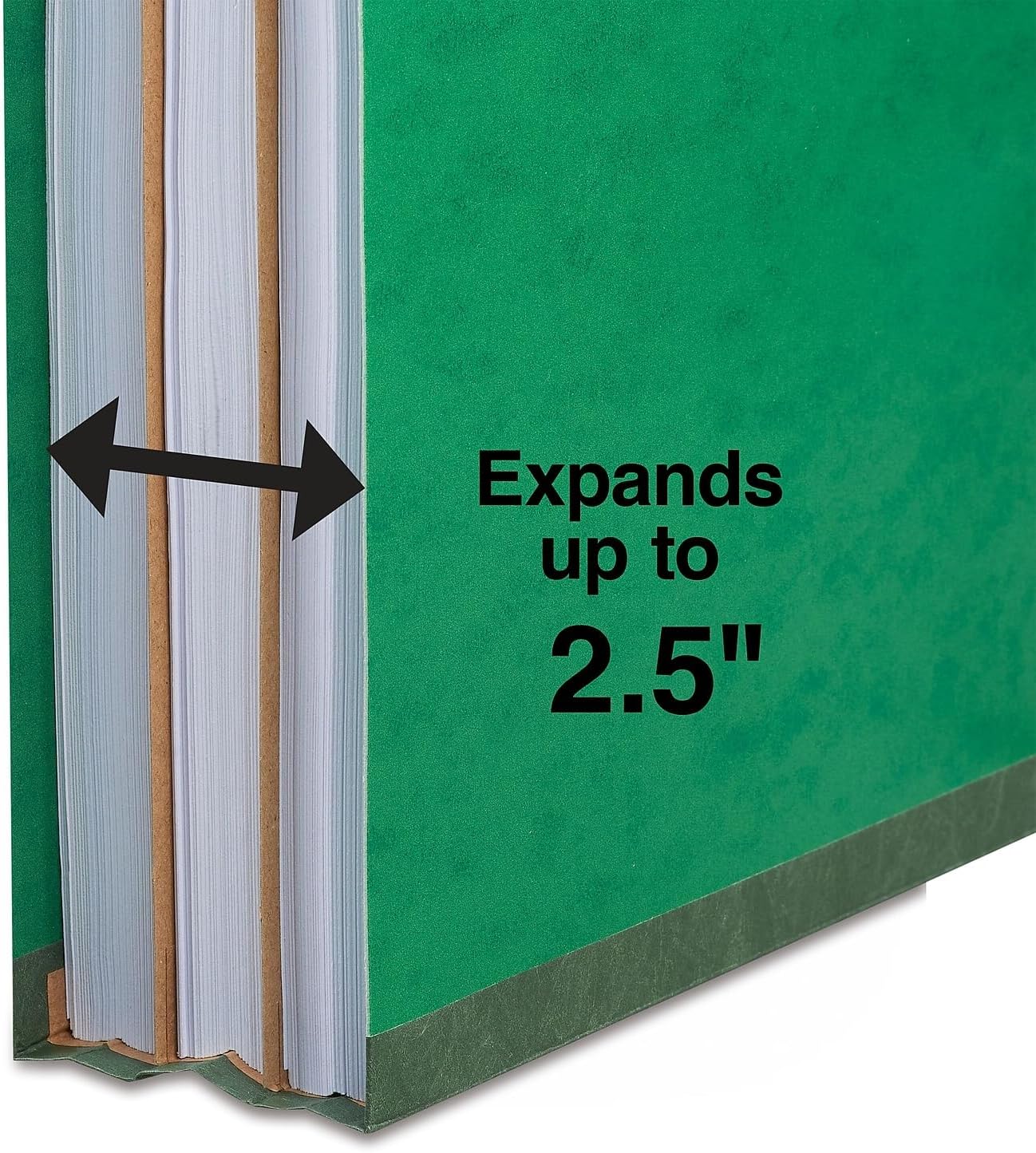 Moisture‑Resistant Classification Folder, Letter Size, 2 Dividers, 2.5″ Expansion, Green Pressboard, 20/Carton