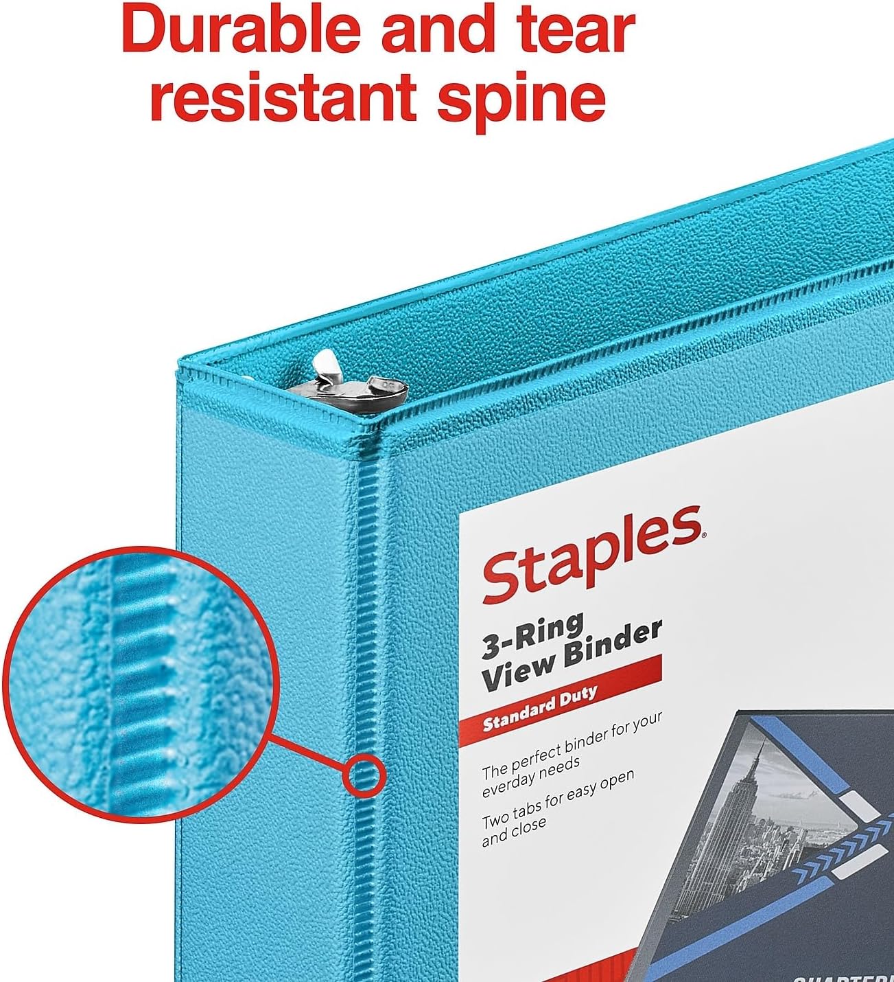 Staples Standard 2-Inch 3-Ring View Binder, Holds Up to 450 Sheets, Orange, Durable Binder for Office & School