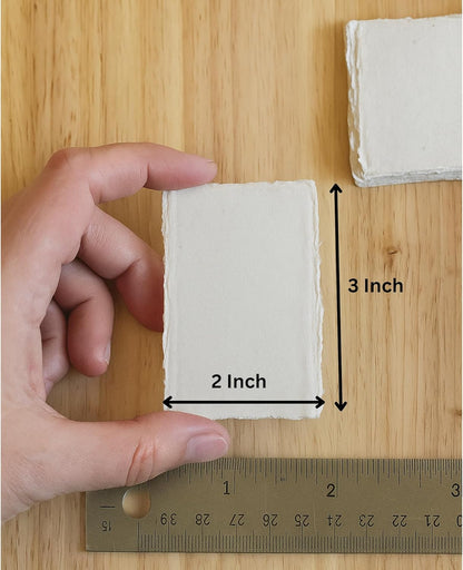 Handmade Cotton Paper with Deckle Edge Recycled Cotton Rag Mixed Media Card Stock for Postcards, Invitations, Crafts and Announcements (150gsm, 4x6 inch "A6", 50 Pack)