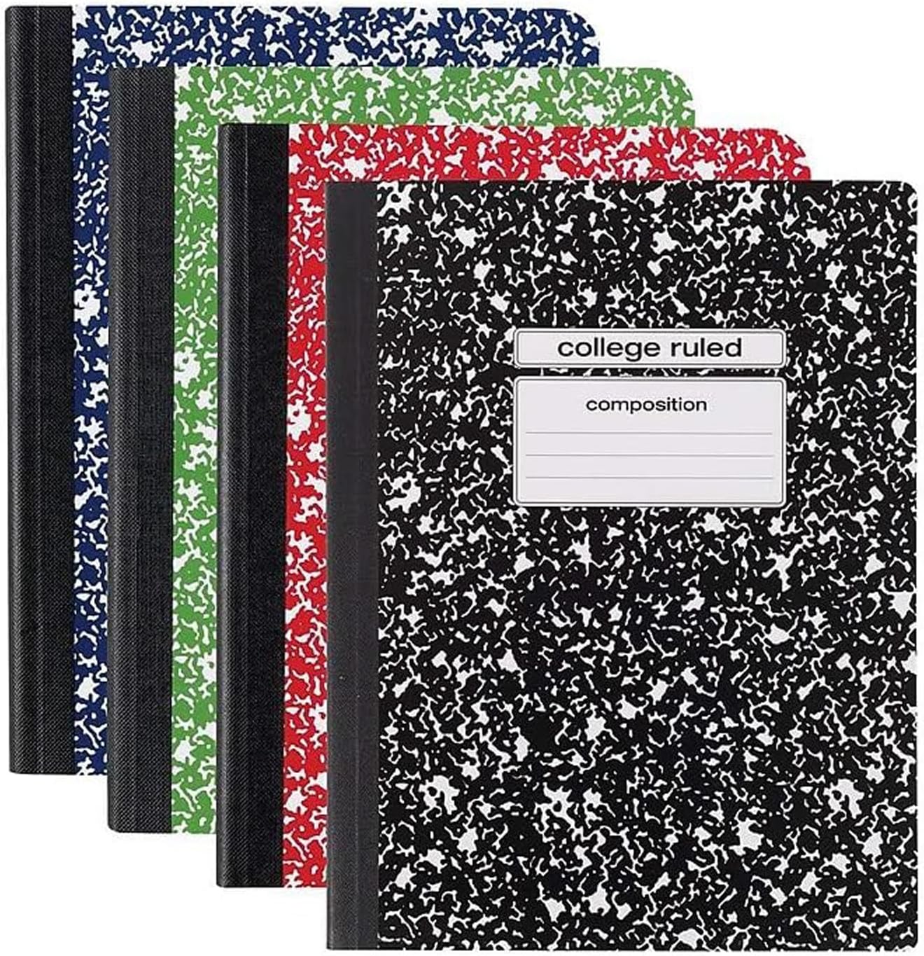 STAPLES Composition Notebook, 9.75” x 7.5”, College Ruled, 100 Sheets, Assorted Colors, 48/Carton