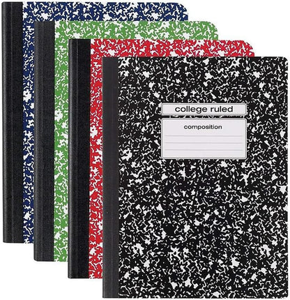STAPLES Composition Notebook, 9.75” x 7.5”, College Ruled, 100 Sheets, Assorted Colors, 48/Carton